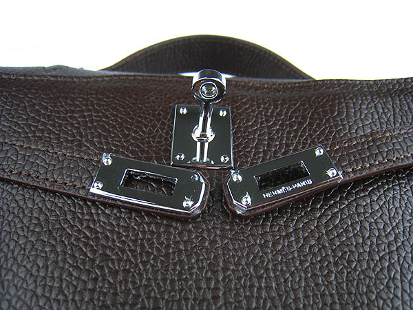 AAA Hermes Kelly 22 CM France Leather Handbag Dark Coffee H008 On Sale